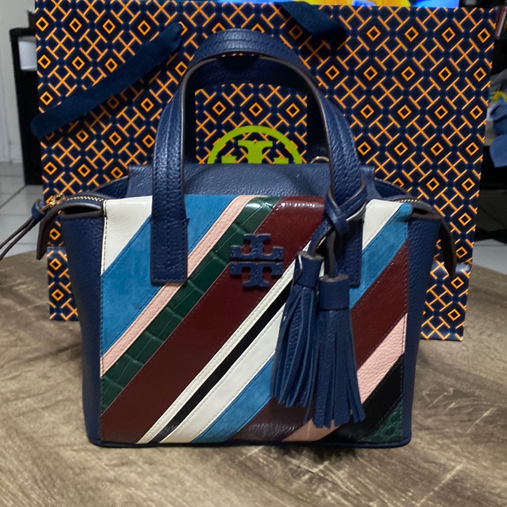 Tory Burch The Pieced Leather Mini Slouchy Satchel Crossbody bag NWT